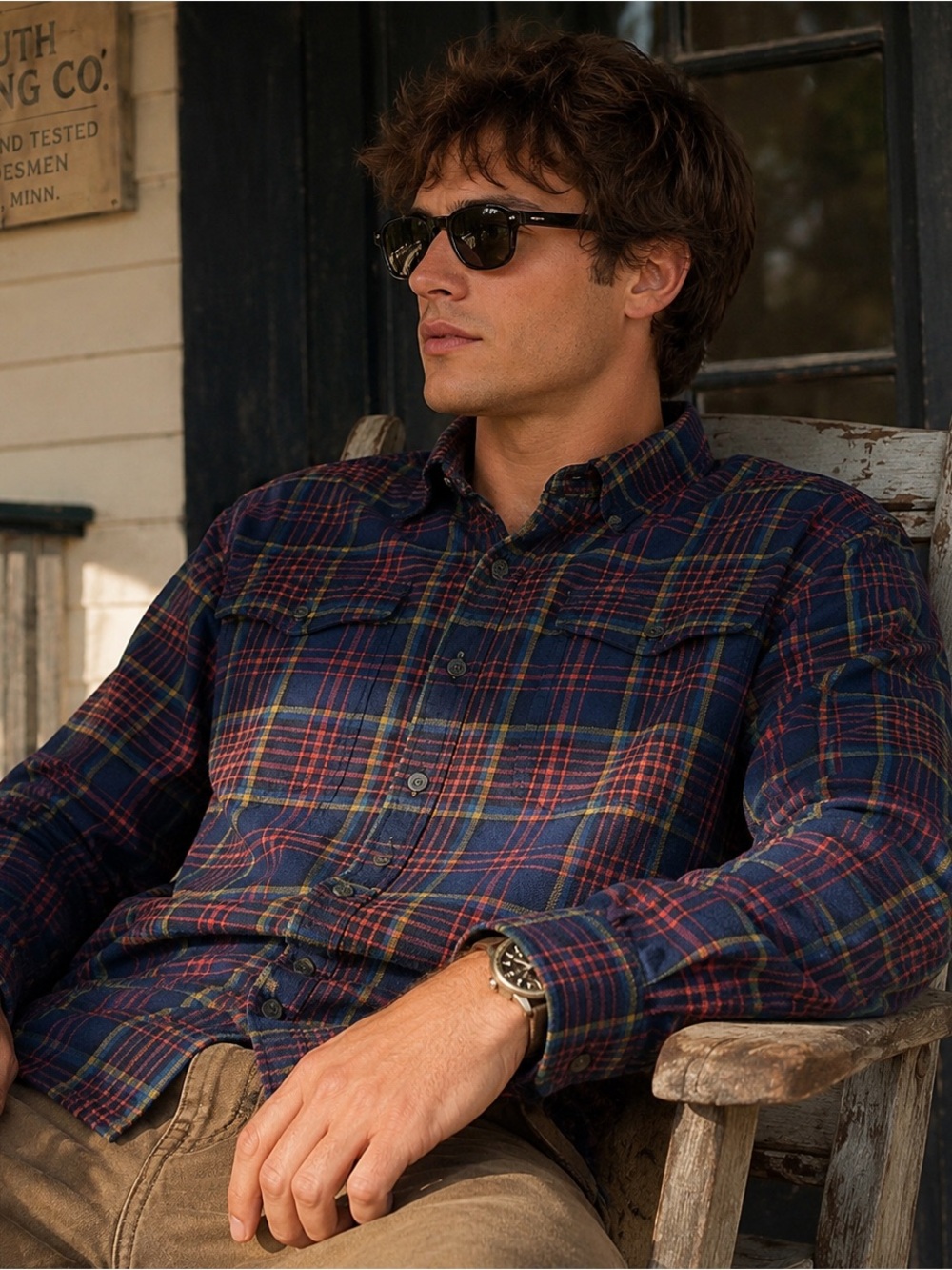 Duluth Trading Co L Plaid Lined Flannel Shirt Jacket Snap Front Workwear Outdoor